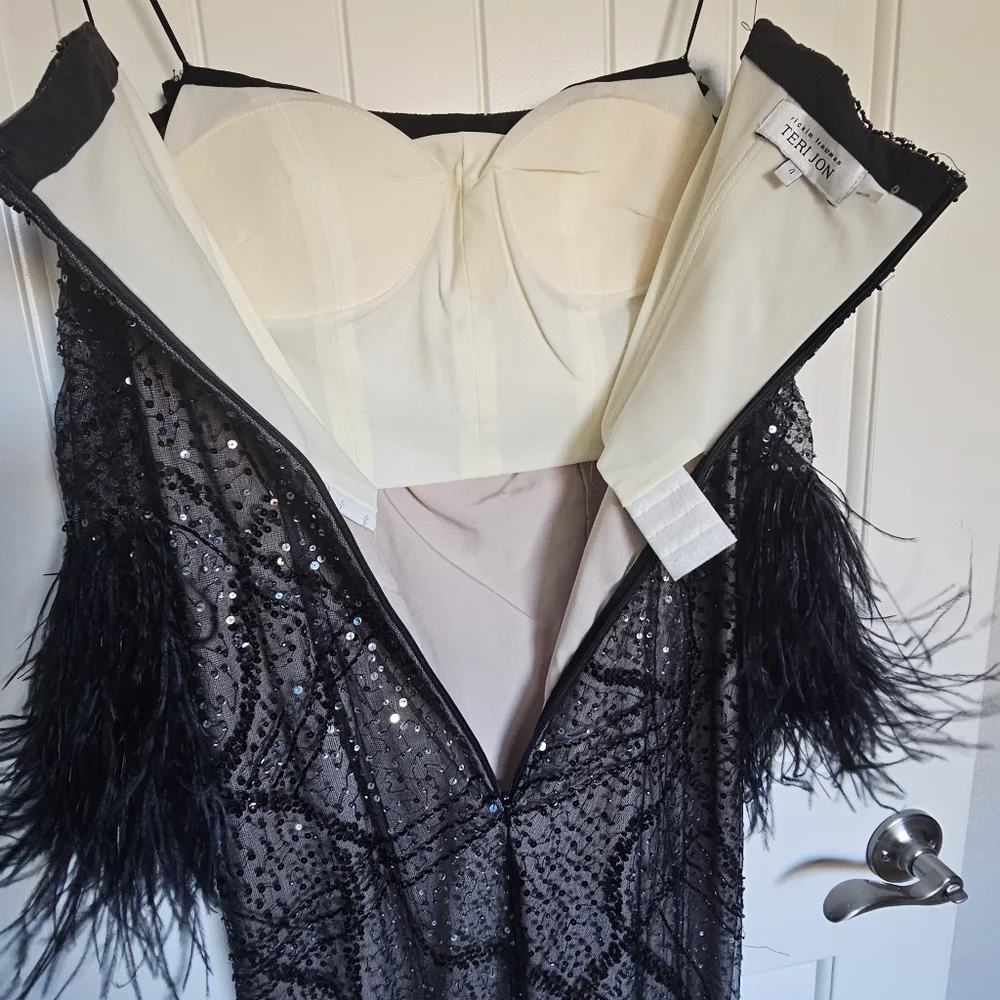 Rickie Freeman Teri Jon Sequin Off Shoulder Maxi 2024 - Picture 3 of 5